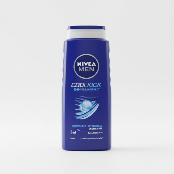 NIVEA MEN Cool Kick 3-in-1 Shower Gel – 500ml NIVEA MEN Cool Kick 3-in-1 Shower Gel – 500ml